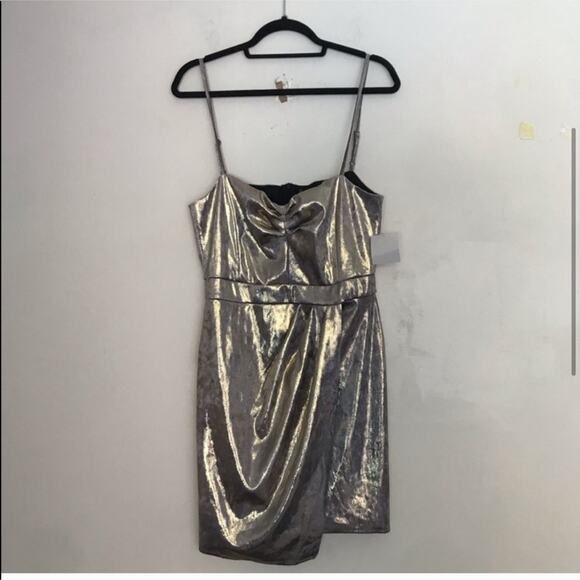 ZARA Metallic Lamè Stretch Strappy Bodycon Dress - Picture 4 of 7